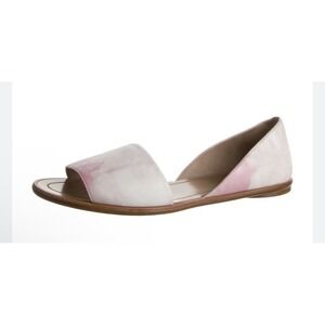 Michael Kors Collection Mallory Runway Printed Leather Slides Rosewater Size 6.5